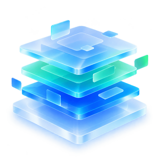 Layered architecture connecting AI, software, data and cloud
